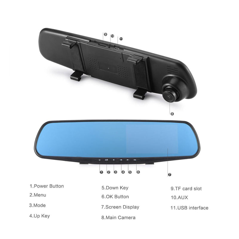 Espejo Retrovisor Doble Cámara Full Hd - Tiendas Arizo